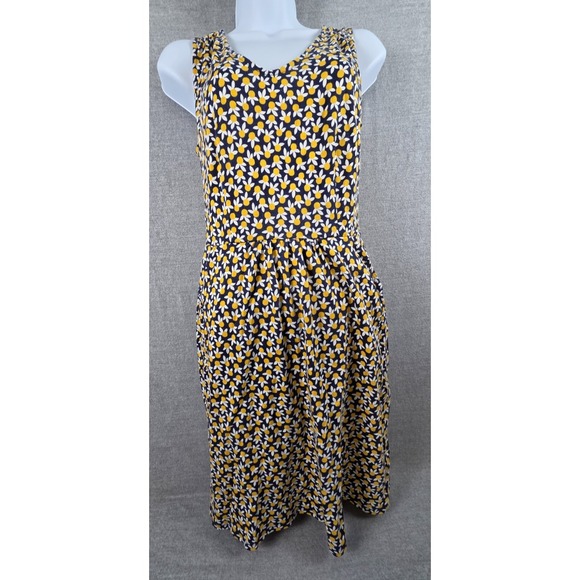 Boden Dresses & Skirts - Boden Womens 4 Navy Yellow Scattered Daisies Sleeveless Dress‎ Boho Cottagecore